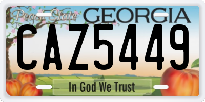 GA license plate CAZ5449