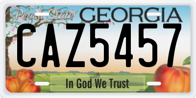 GA license plate CAZ5457