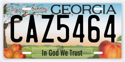 GA license plate CAZ5464