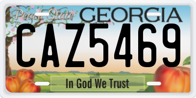 GA license plate CAZ5469