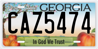 GA license plate CAZ5474