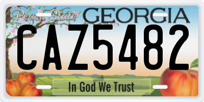 GA license plate CAZ5482