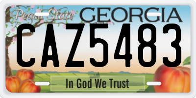 GA license plate CAZ5483