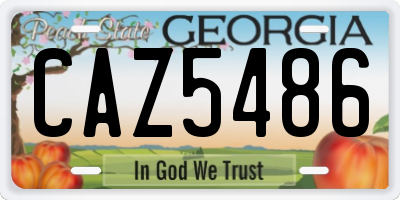 GA license plate CAZ5486