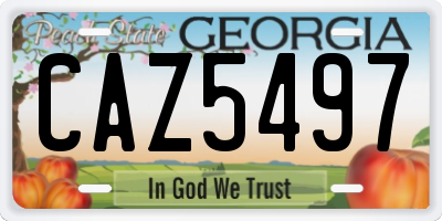 GA license plate CAZ5497