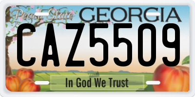GA license plate CAZ5509