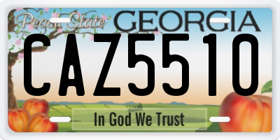 GA license plate CAZ5510