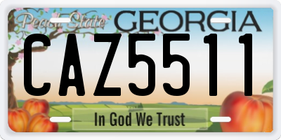 GA license plate CAZ5511