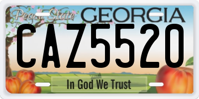GA license plate CAZ5520