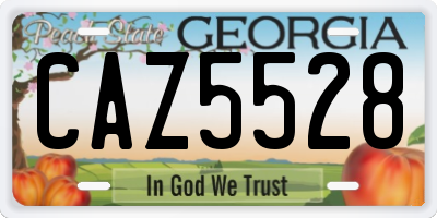 GA license plate CAZ5528