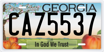 GA license plate CAZ5537