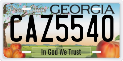 GA license plate CAZ5540