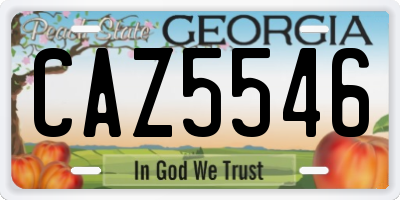 GA license plate CAZ5546