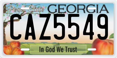 GA license plate CAZ5549