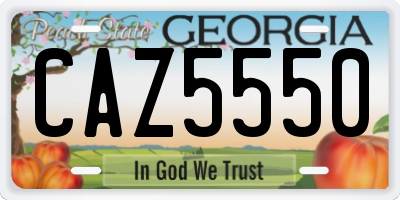GA license plate CAZ5550