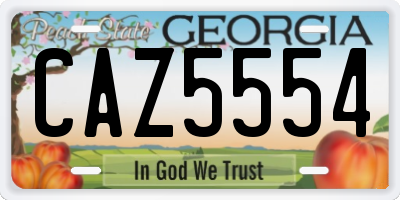 GA license plate CAZ5554