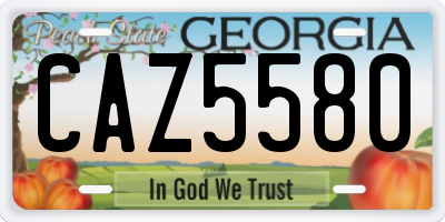 GA license plate CAZ5580
