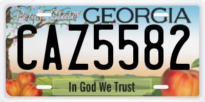 GA license plate CAZ5582