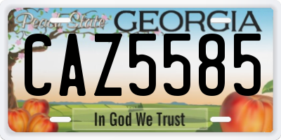 GA license plate CAZ5585