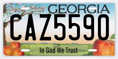 GA license plate CAZ5590