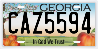 GA license plate CAZ5594