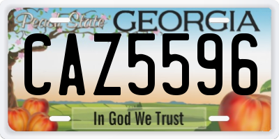 GA license plate CAZ5596