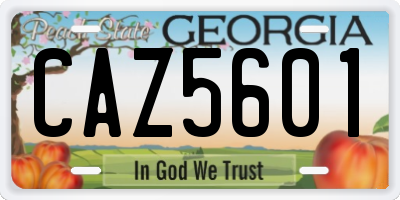 GA license plate CAZ5601