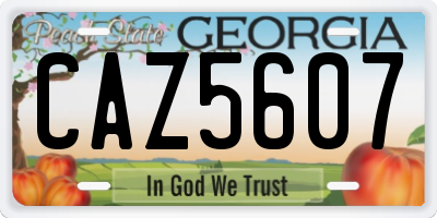 GA license plate CAZ5607