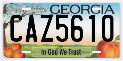 GA license plate CAZ5610