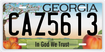 GA license plate CAZ5613