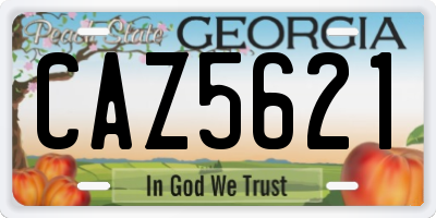 GA license plate CAZ5621