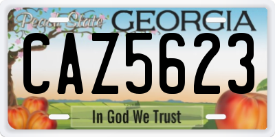GA license plate CAZ5623