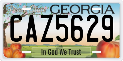 GA license plate CAZ5629