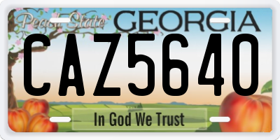 GA license plate CAZ5640