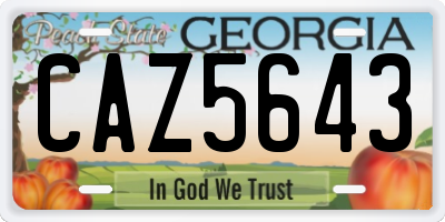 GA license plate CAZ5643