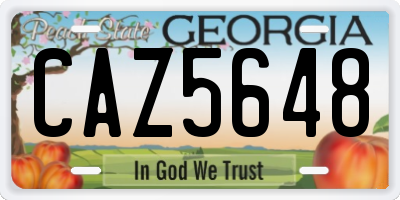 GA license plate CAZ5648