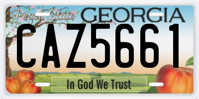 GA license plate CAZ5661