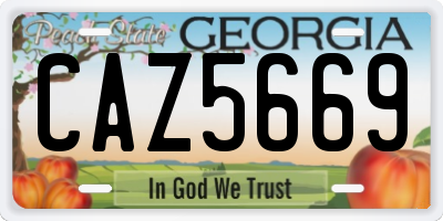 GA license plate CAZ5669