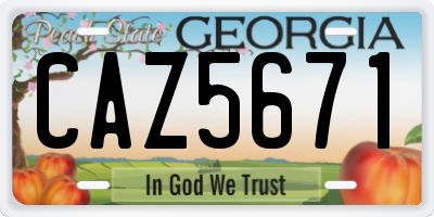 GA license plate CAZ5671