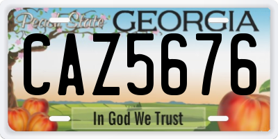 GA license plate CAZ5676