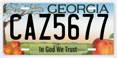 GA license plate CAZ5677
