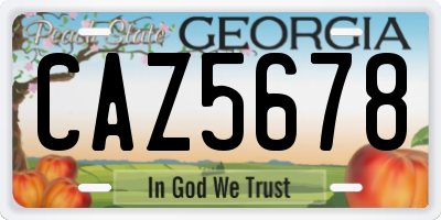 GA license plate CAZ5678