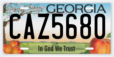 GA license plate CAZ5680