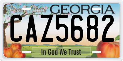 GA license plate CAZ5682