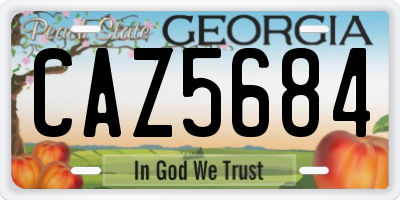 GA license plate CAZ5684