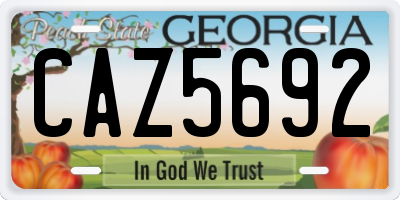 GA license plate CAZ5692