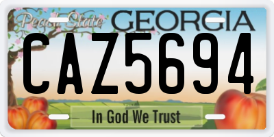 GA license plate CAZ5694