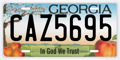 GA license plate CAZ5695