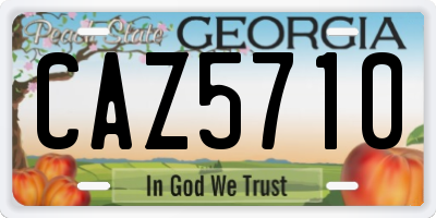 GA license plate CAZ5710