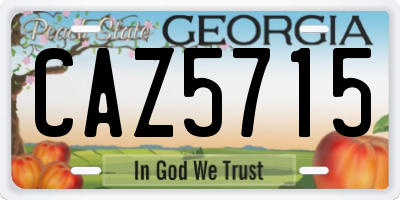 GA license plate CAZ5715